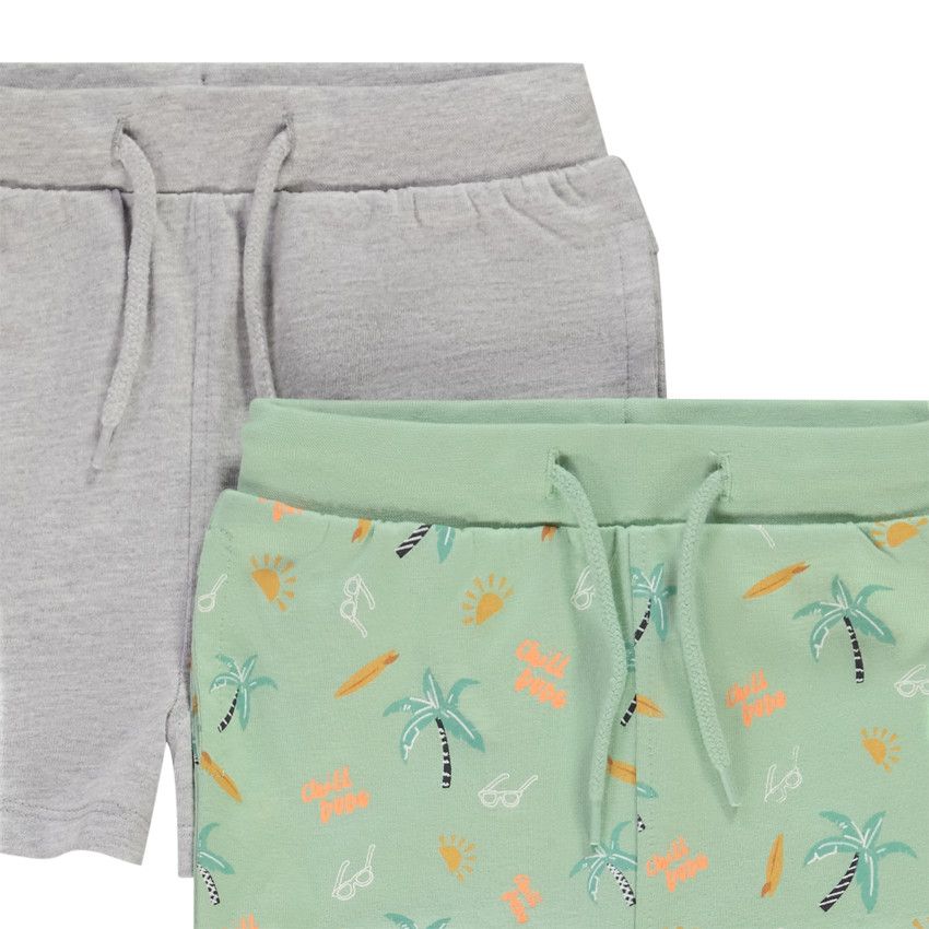 Lot de 4 bermudas en jersey imprimé palmiers pour bébé garçon - Jaune