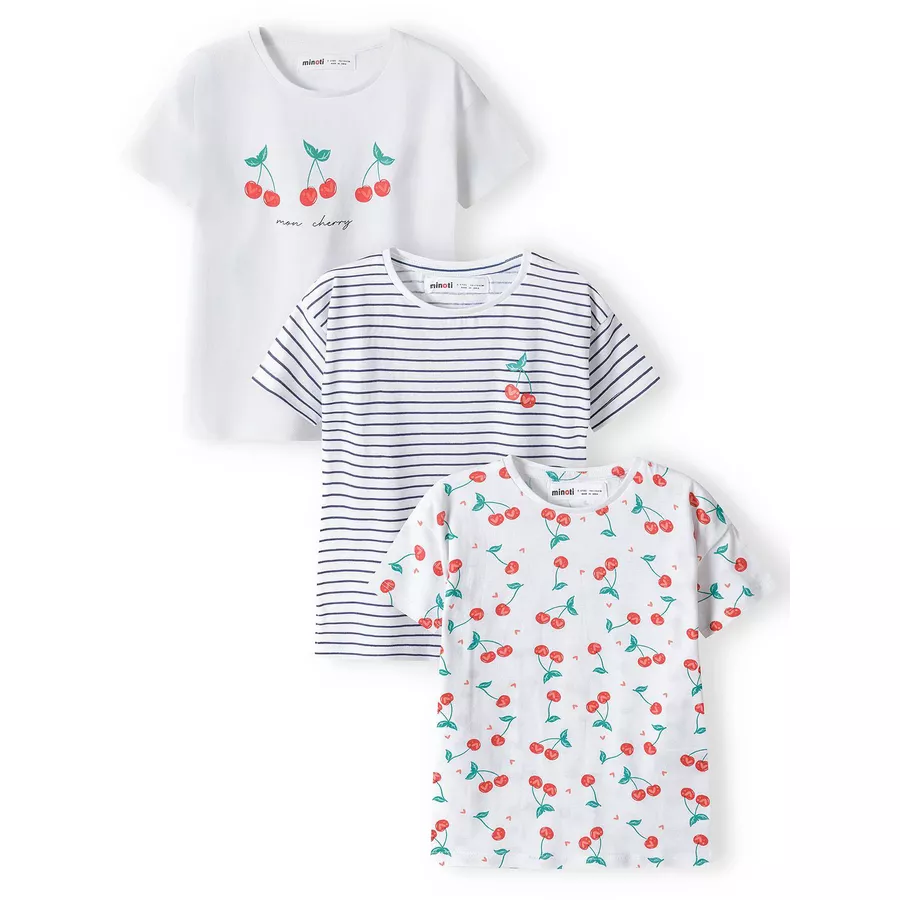 MINOTI 3er-Pack T-Shirts WeißRotGrün