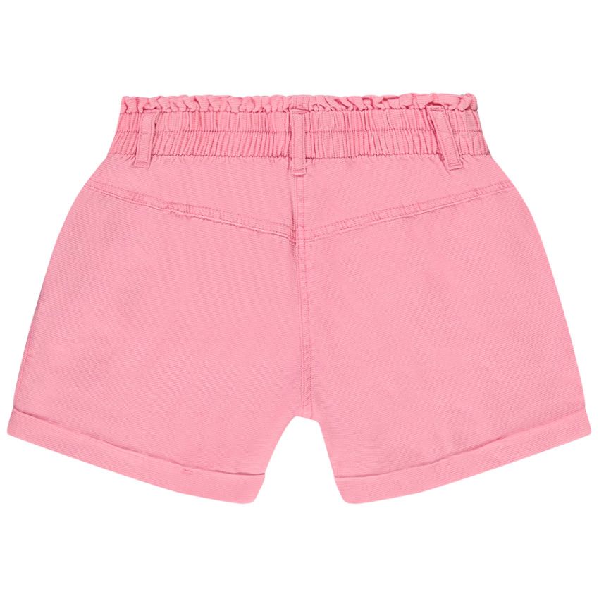 Short taille haute uni en coton fantaisie pour fille - Multicolore