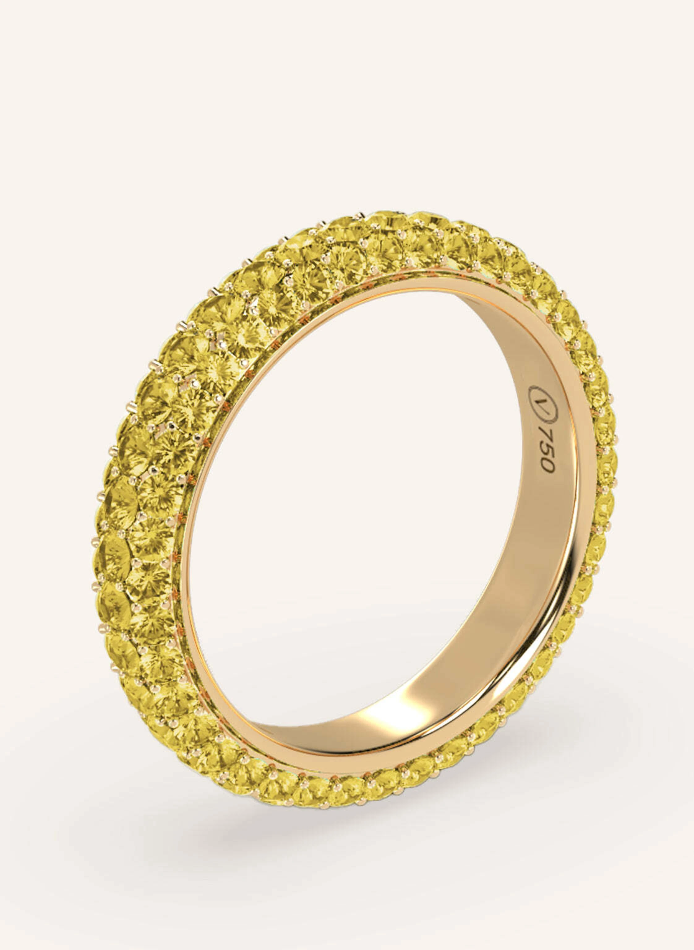 VEYNOU Ring PAVÈ aus 18 Karat Gelbgold und 1,90ct. lab-grown Gelben Diamanten