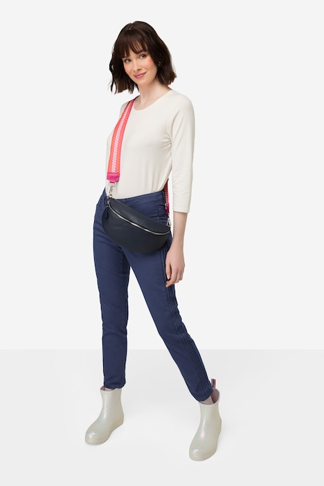 Jeans Tina, gerade Passform, seitliche Zierfalten, 5-Pocket