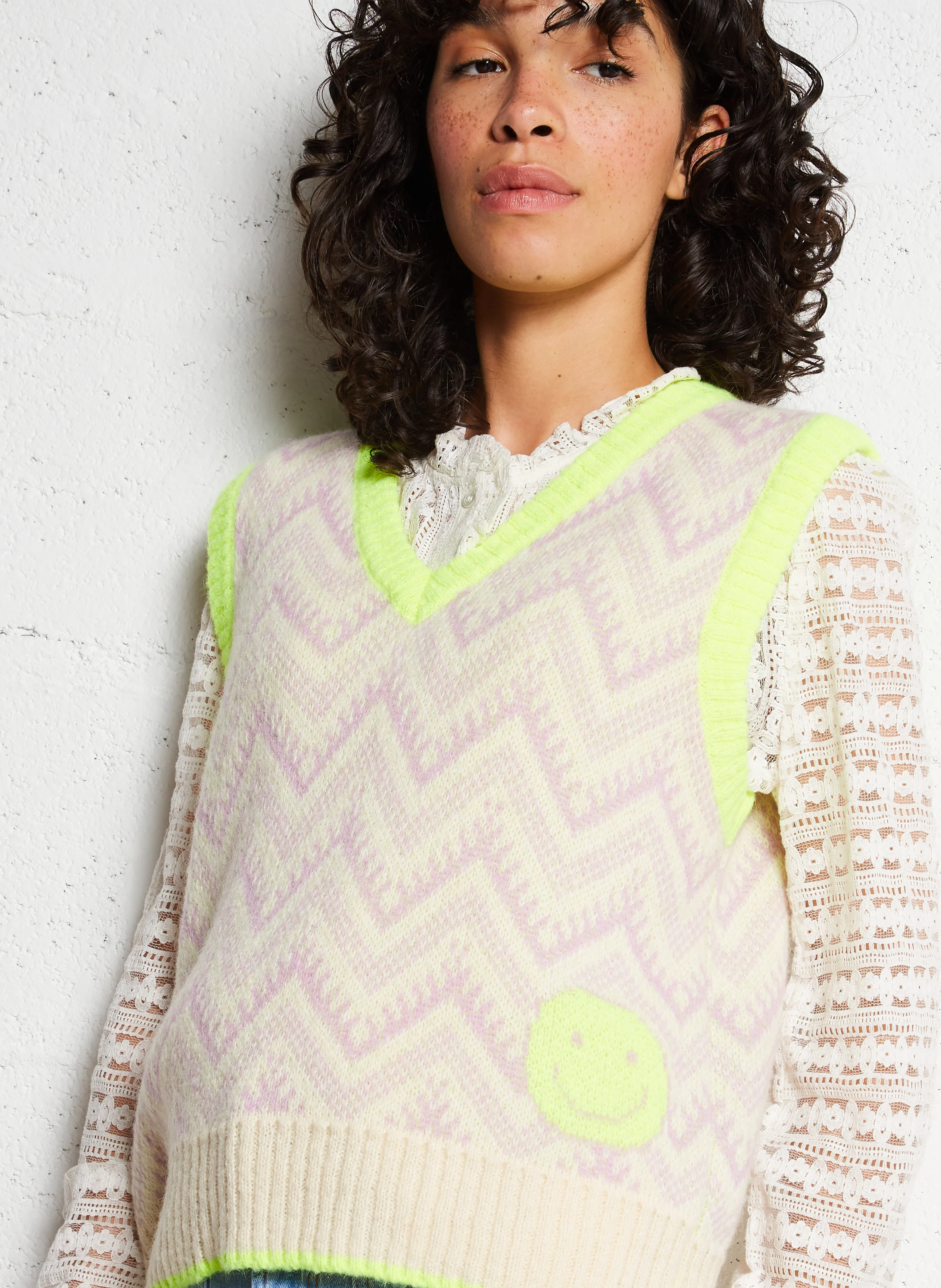 PICANTE - Pull ample sans manches imprimé | Multicolore