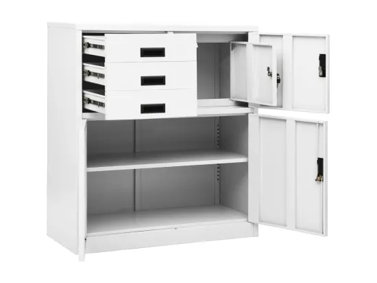 Armoire de bureau Blanc 90x40x102 cm Acier