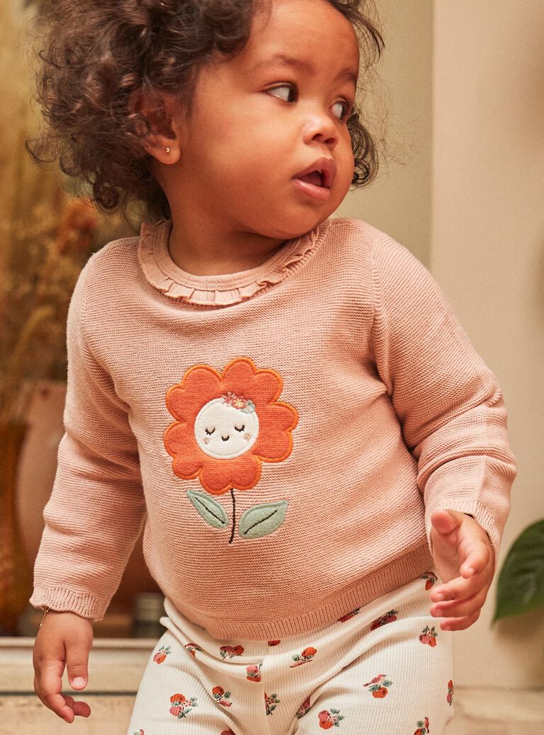 T-shirt en tricot rose tendre