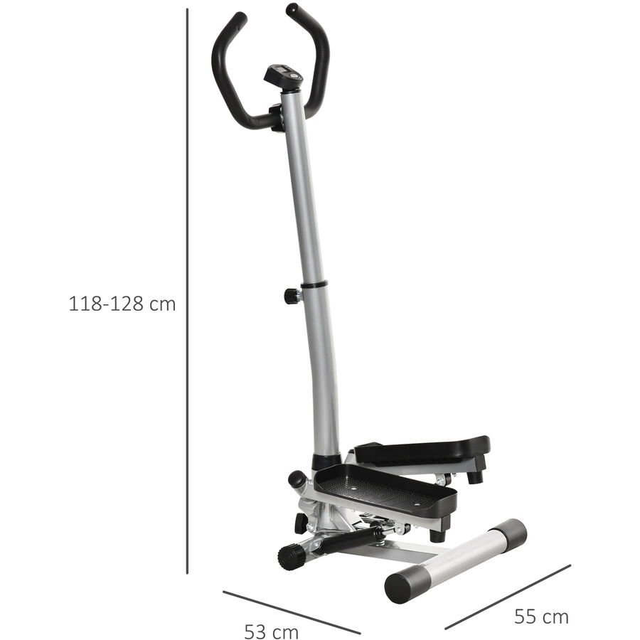 HOMCOM Stepper mit LCD-Bildschirm und einstellbare Geschwindigkeit grau