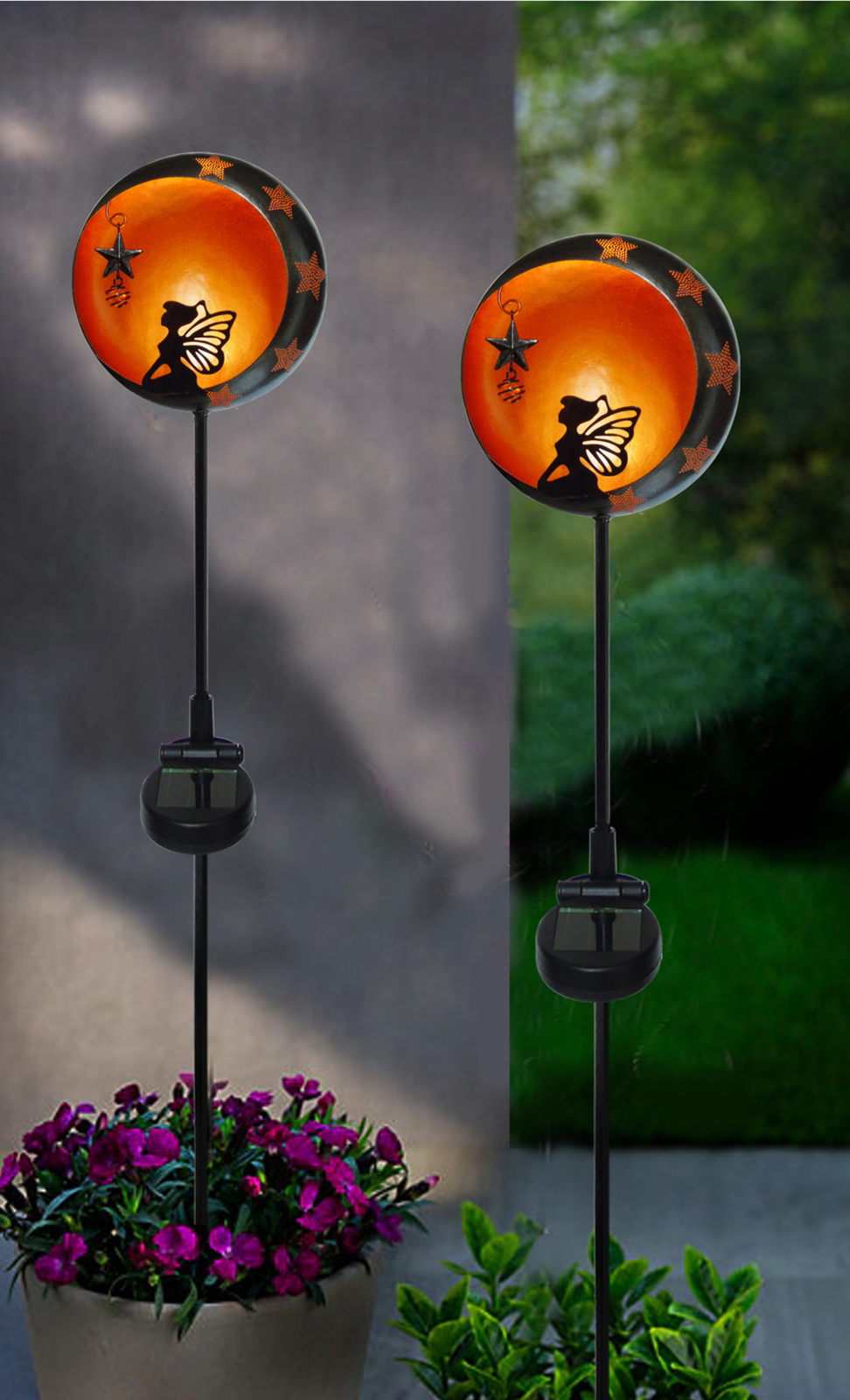 Solar-LED-Erdspieß Elfe - braun - 84 cm hoch