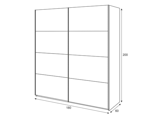TERRE DE NUIT - Armoire avec 2 portes coulissantes blanc
