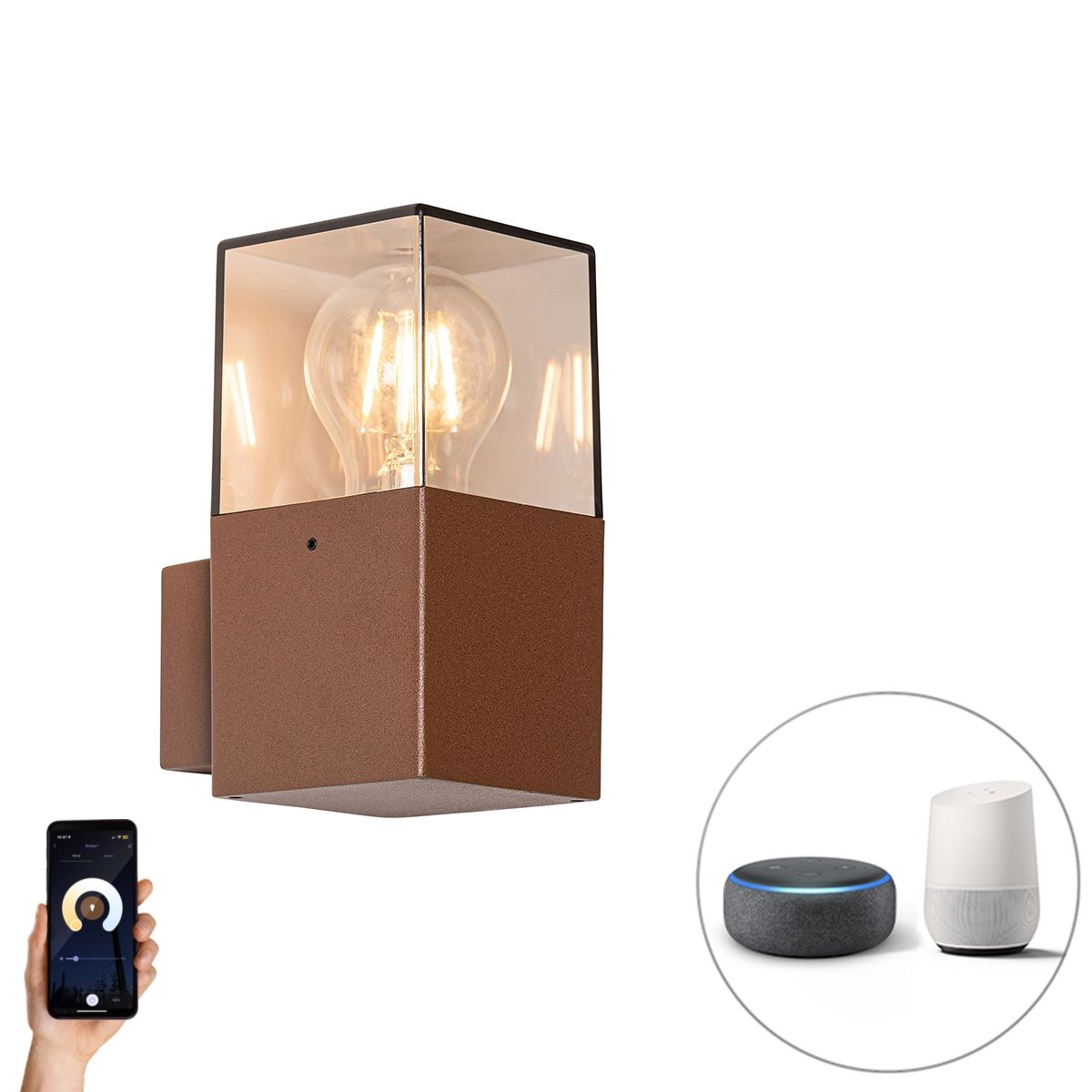 Smart buiten wandlamp roestbruin IP44 incl. Wifi P45 - Denmark