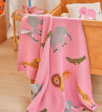 Rice Decke - Animals - Pink