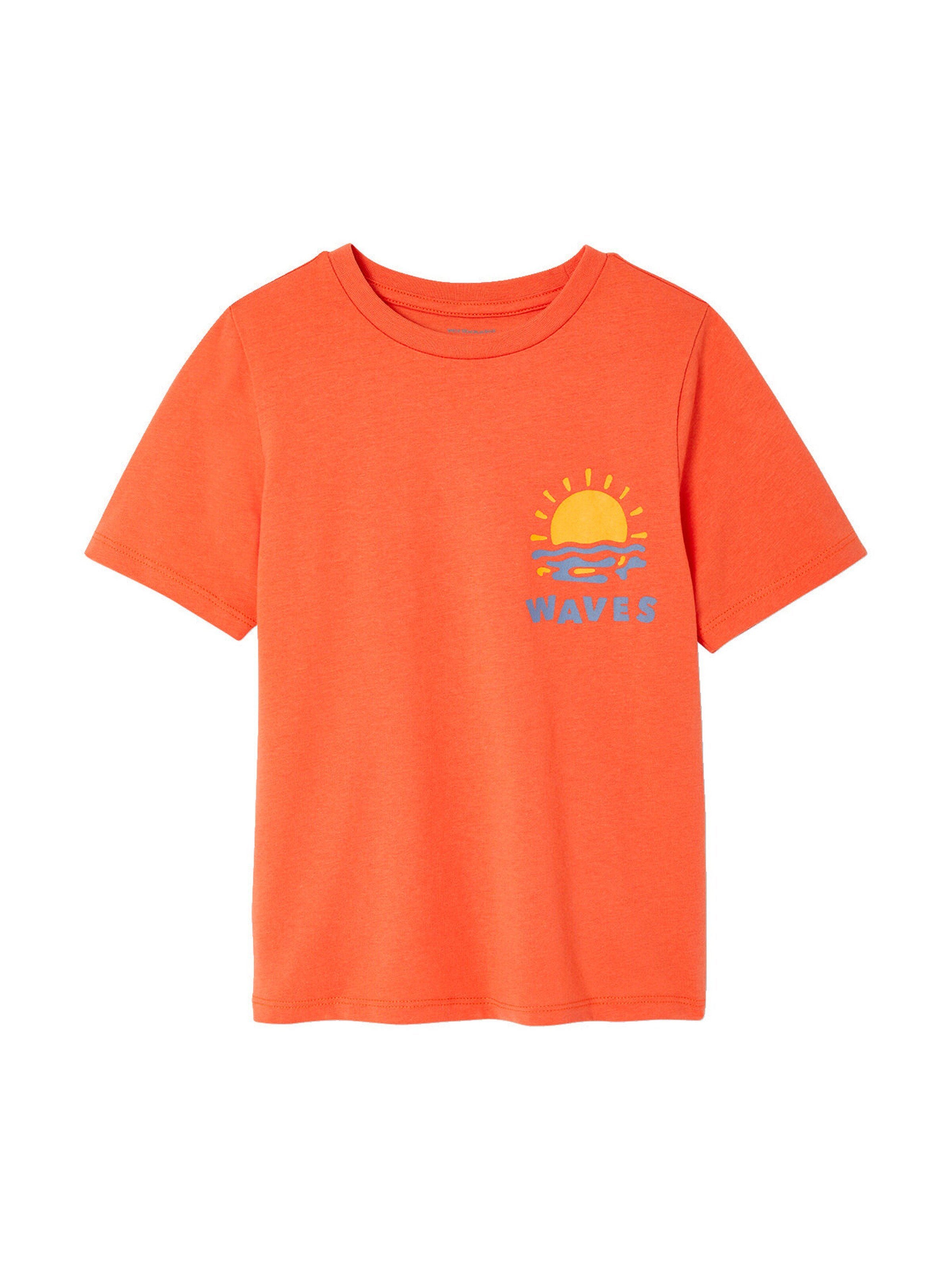 Vertbaudet 3er-Pack Jungen Sommer-Schlafanzüge mit Surfer-Prints und Recycling-Baumwolle mandarine