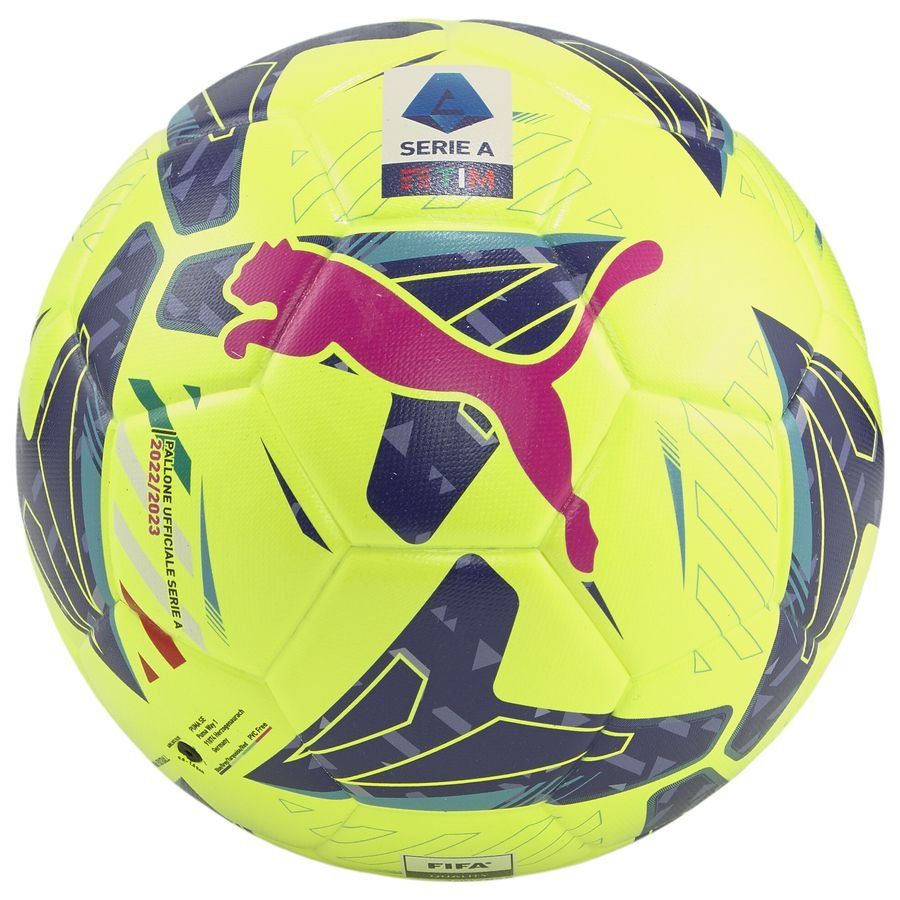 PUMA Ballon Orbita Serie A FIFa Quality - Jaune/Bleu Marine/Crépuscule