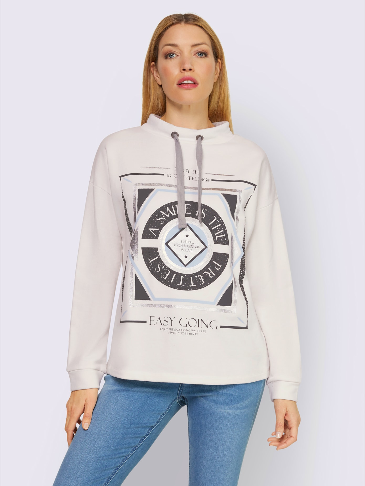 Sweat-shirt col montant à coulisse