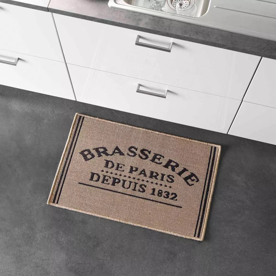 Tapis de cuisine (50 x 80 cm) Troquet Beige