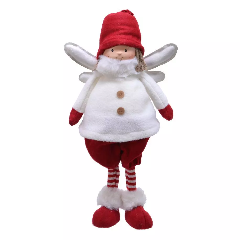 Ange de Noël (H40 cm) Mia Blanc et rouge