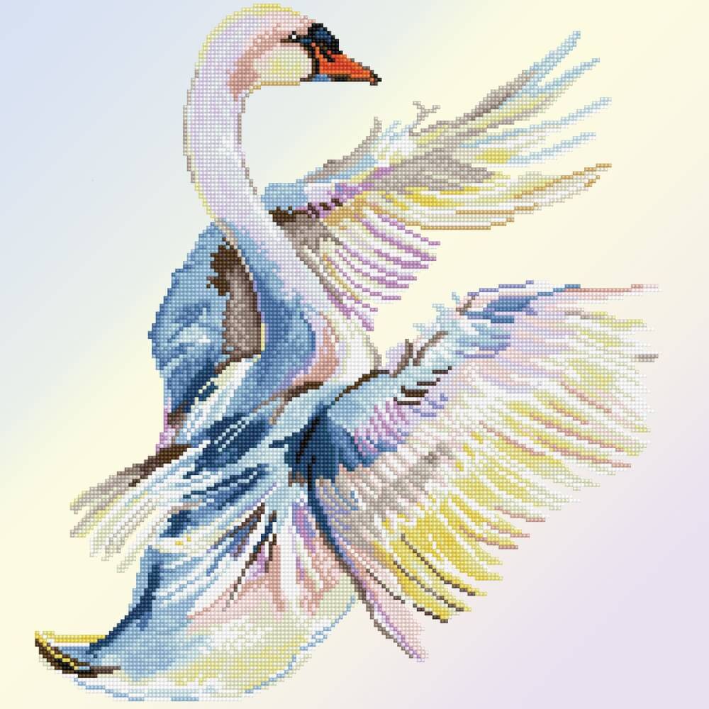 DIAMOND DOTZ® Original Diamond Painting ''Graceful Landing'' 51 x 51 cm 15.043 Diamant Mosaiksteine Kreativset für Erwac