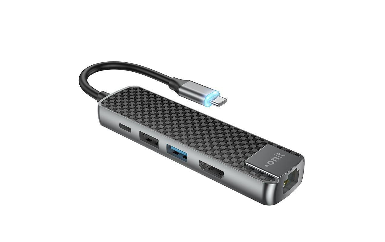 USB-C-MultiadapterKompakte USB-C-Dockingstation mit fünf Anschlussmöglichkeiten