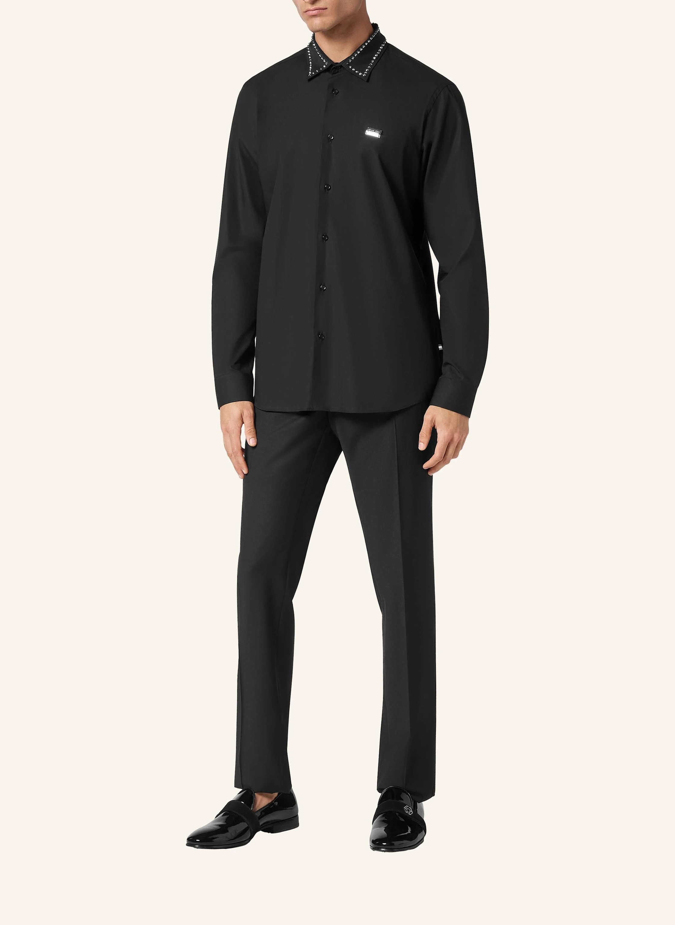 PHILIPP PLEIN Hemd mit Steinenbesatz Slim Fit