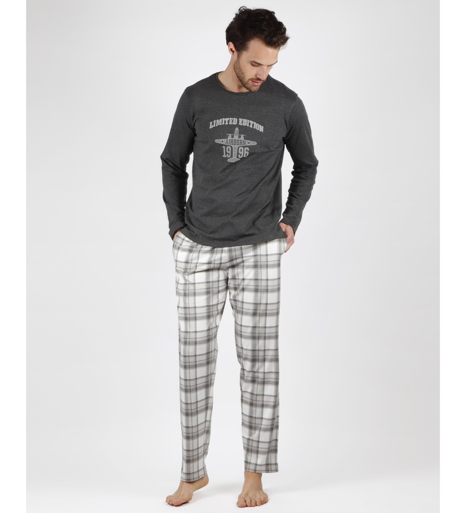 Pijama de manga comprida Admas Air Born cinza