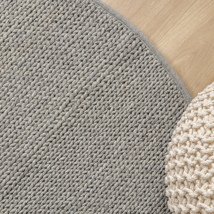 Rond wollen vloerkleed - Twist Grijs