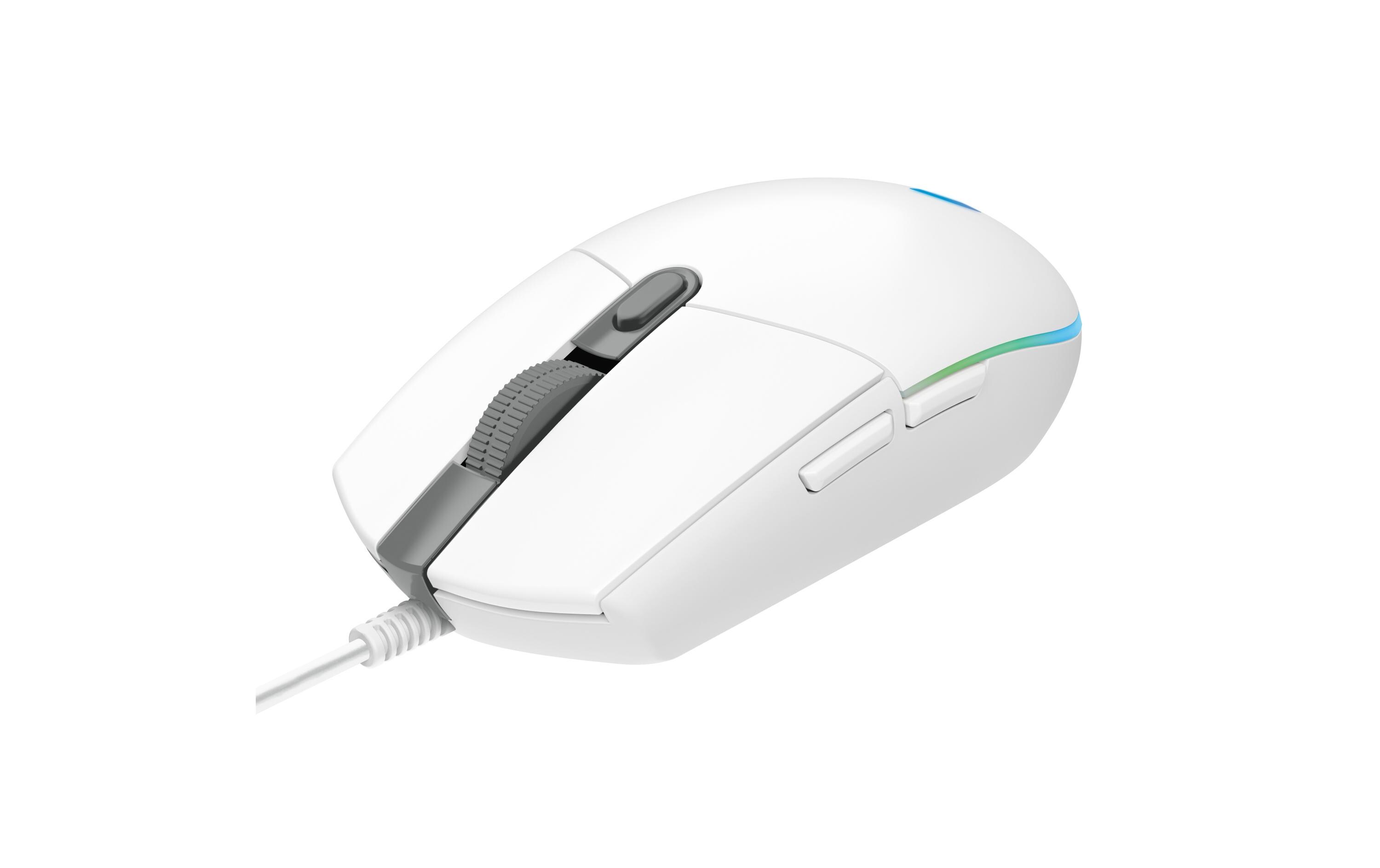 Gaming-Maus G203 Lightsync WeissReaktionsschnelle und leichte USB-Gamingmaus