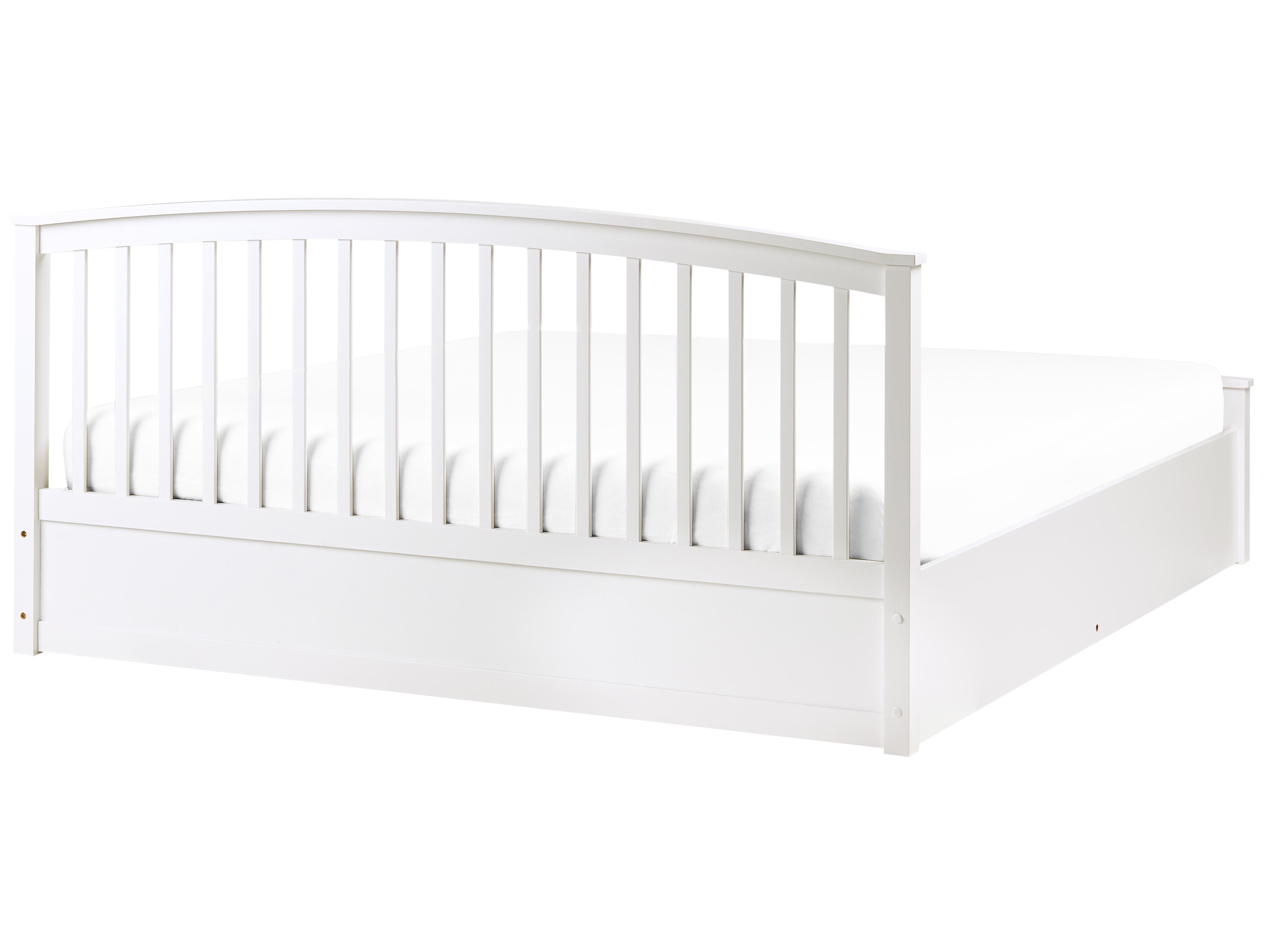 Bed met opbergruimte Dennenhout CLARBEC 180 x 200 cm Wit