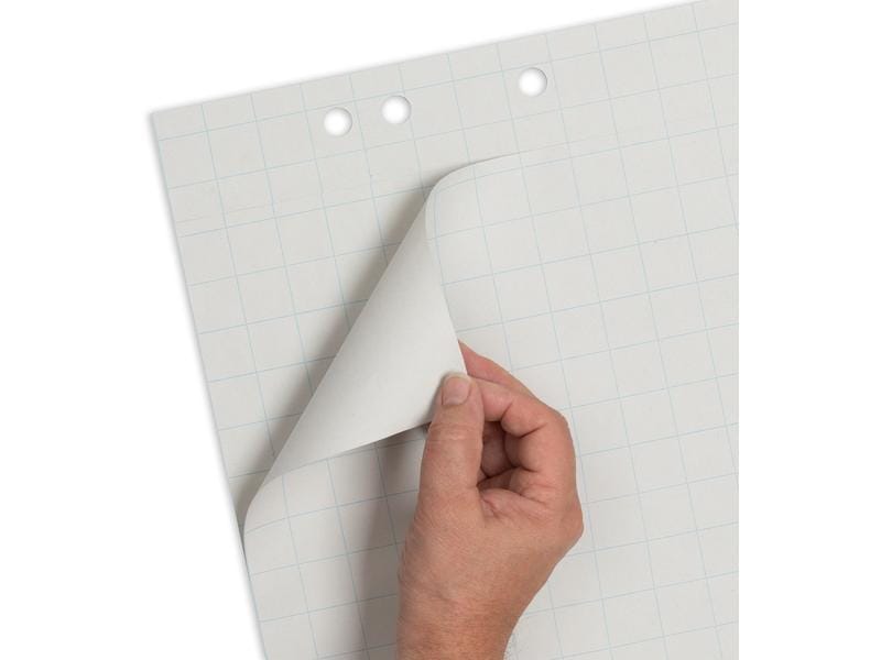 Landré Flipchart Block 65 x 98 cm, kariert, Weiss, 5 Stück Grosser Flipchartblock gerollt