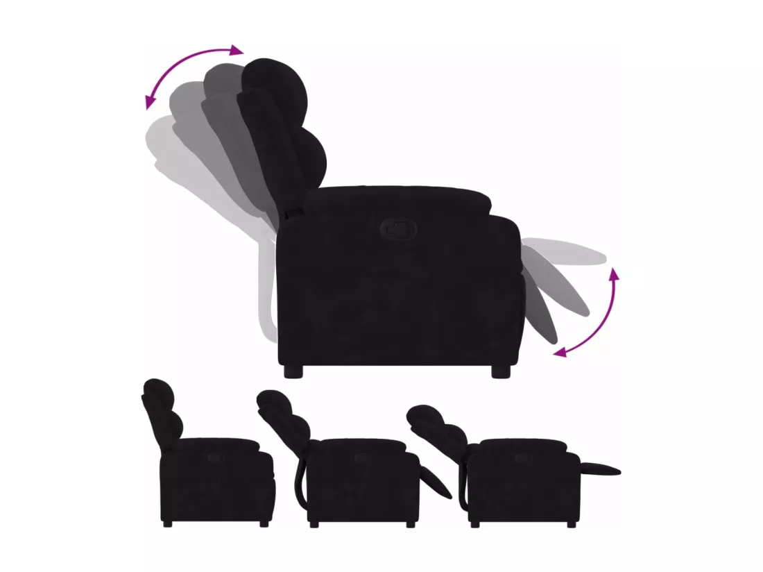 Fauteuil inclinable noir velours