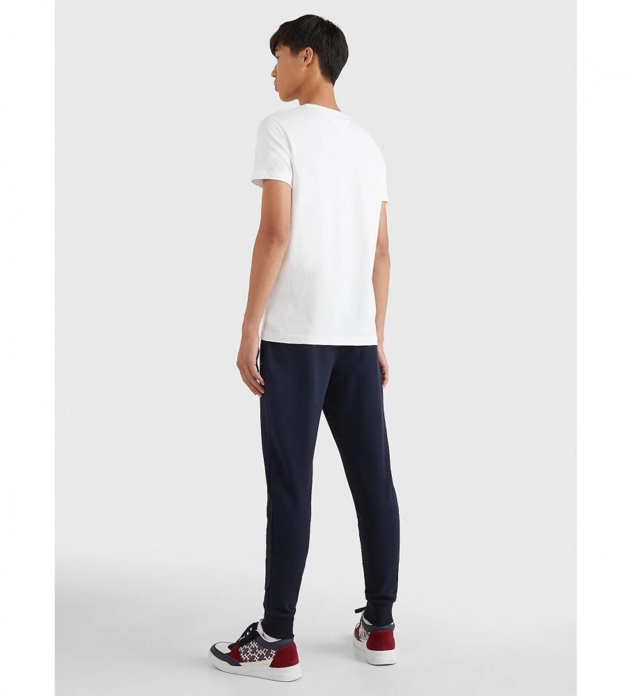 Camiseta branca com decote em V da Tommy Hilfiger