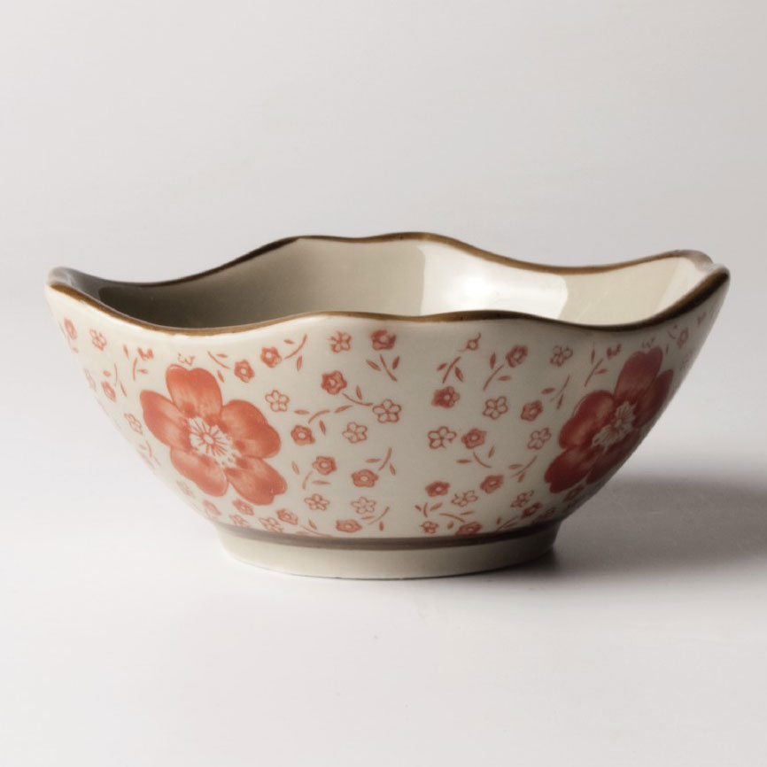 Schale 'Blume', rot, Ø 11,5 cm, H 5 cm von fischer's lagerhaus