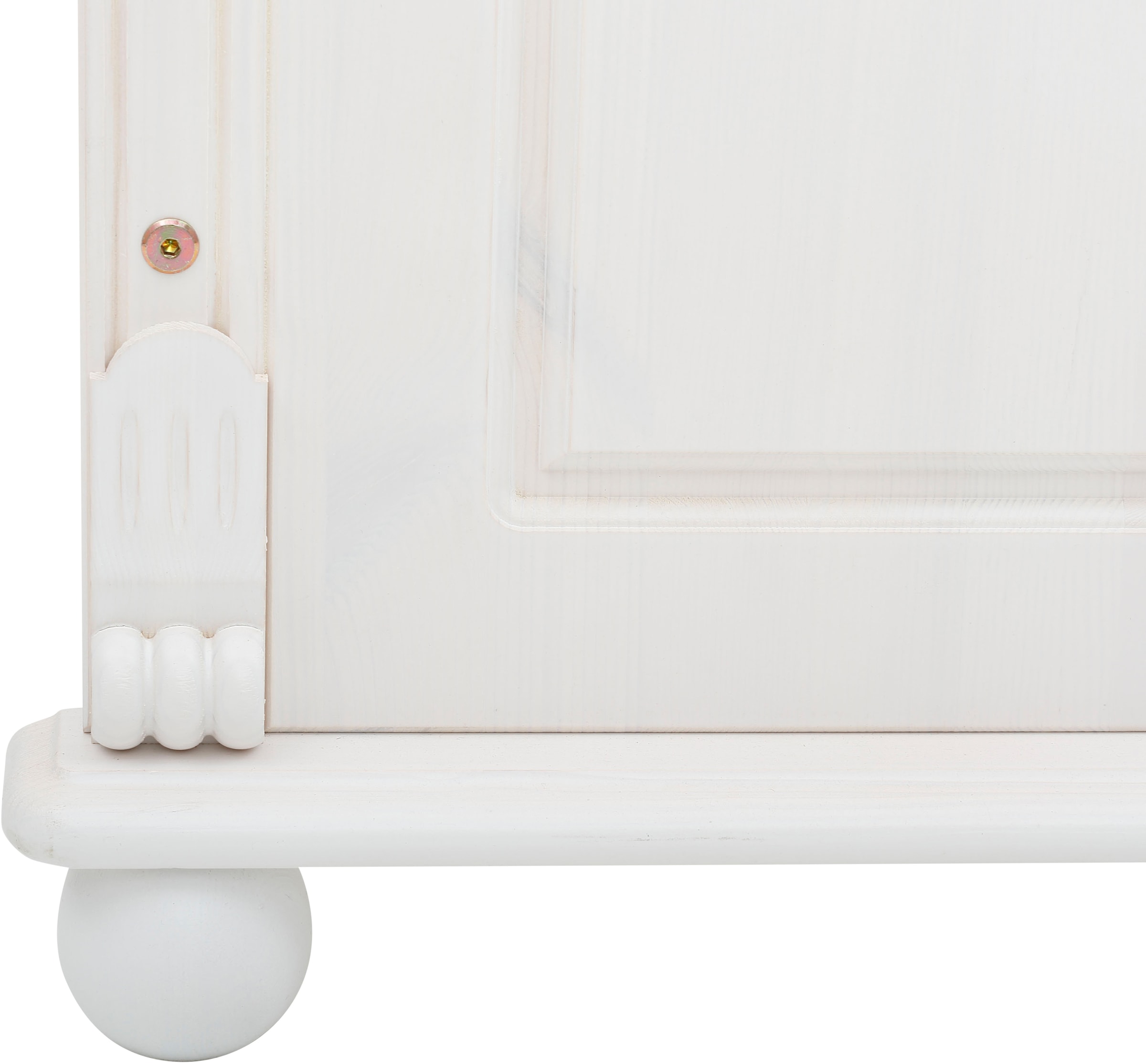 Lüttenhütt Babyzimmer-Komplettset »Aimo, luxoriöser Landhausstil, Messinggriffe,« Spar-Set, Kinderbett, Wickelkommode, Unterbauregal, 5 Schubladen, 3 Stk. tlg. aus Massivholz; FSC®-Holz aus gewissenhaft bewirtschafteten Wäldern