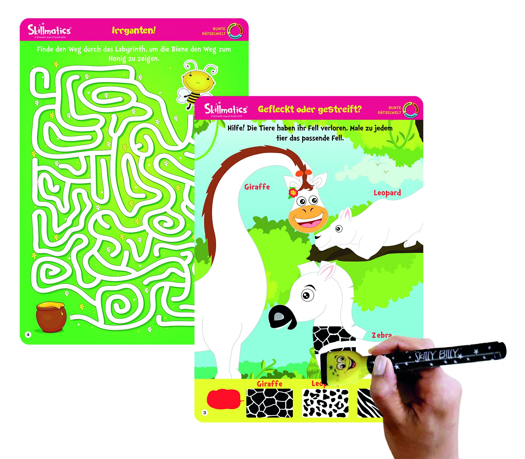 Skillmatics Write and Wipe Kit Bunte Rätselwelt