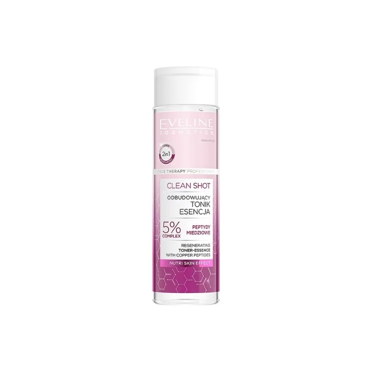 Eveline Clean Shot Regenerating Facial Tonic-Essence 5 % Kupferpeptide 200 ml
