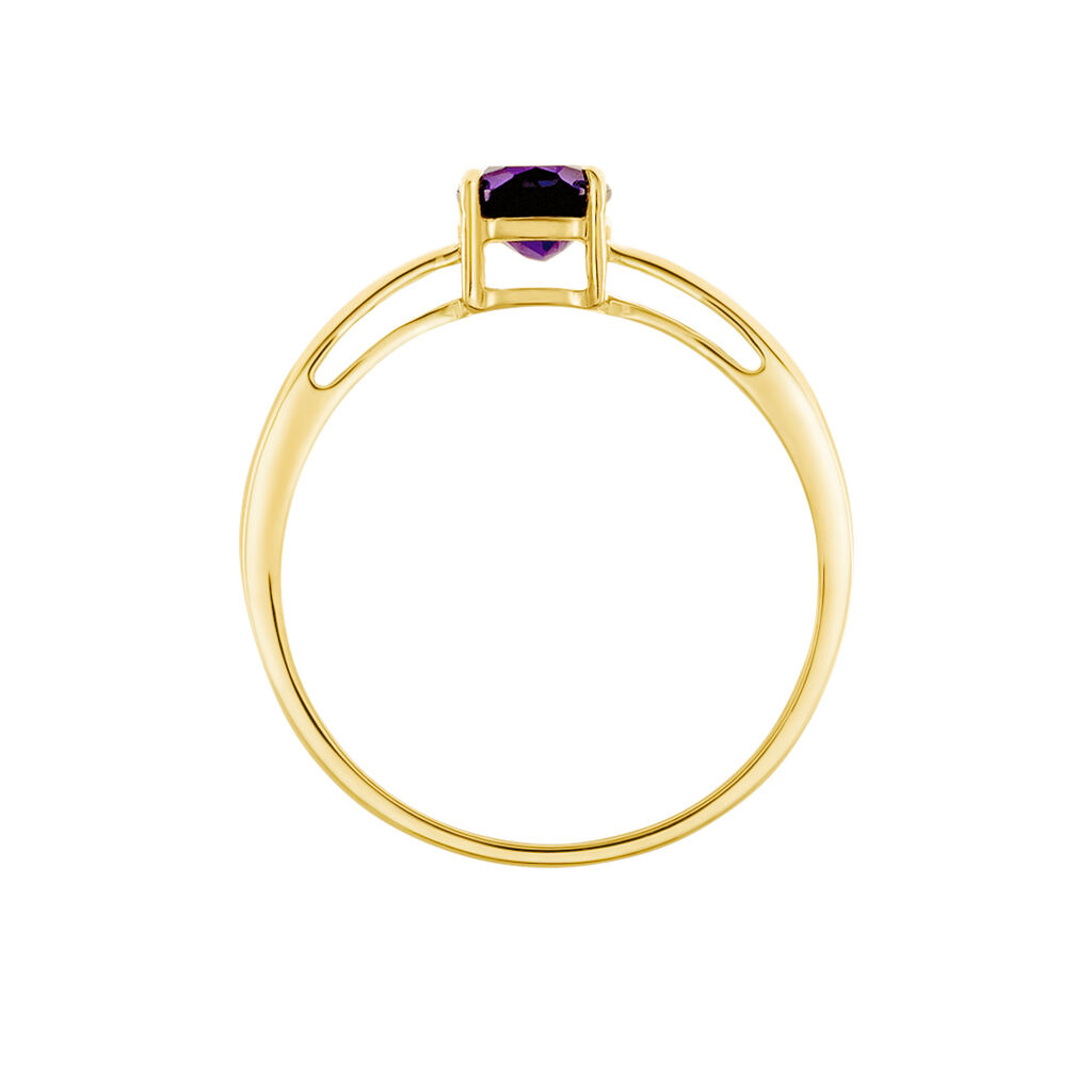 Bague Solitaire Arzula Or Jaune Amethyste