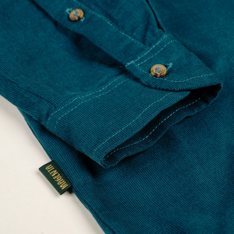 CHEMISE EN VELOURS PWS - BLEU PÉTROLE