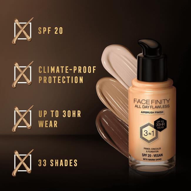 Max Factor Facefinity Foundation Warm Sand/W70 30 ML