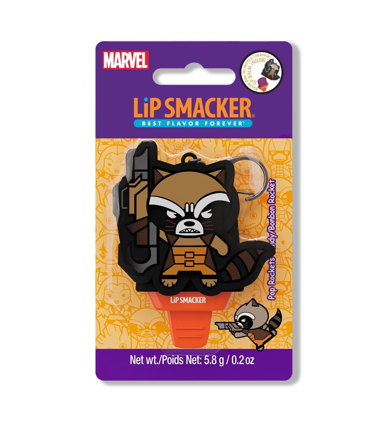 LipSmacker - *Marvel* - Protetor labial e chaveiro Rocket