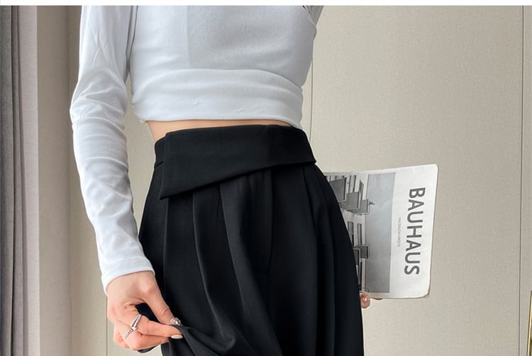 Dragan Pulse - Hoge taille effen wijde broek (verschillende ontwerpen)