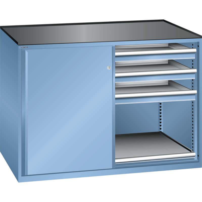 Armoire à portes coulissantes Lista 2x36x27E - 2 rayons extensibles - charge 75 Kg