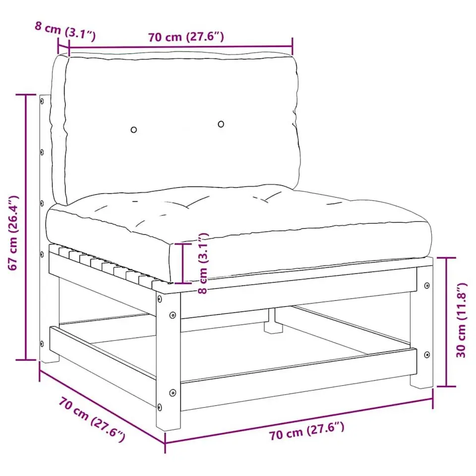 vidaXL - Loungeset - Grijs - Grenenhout