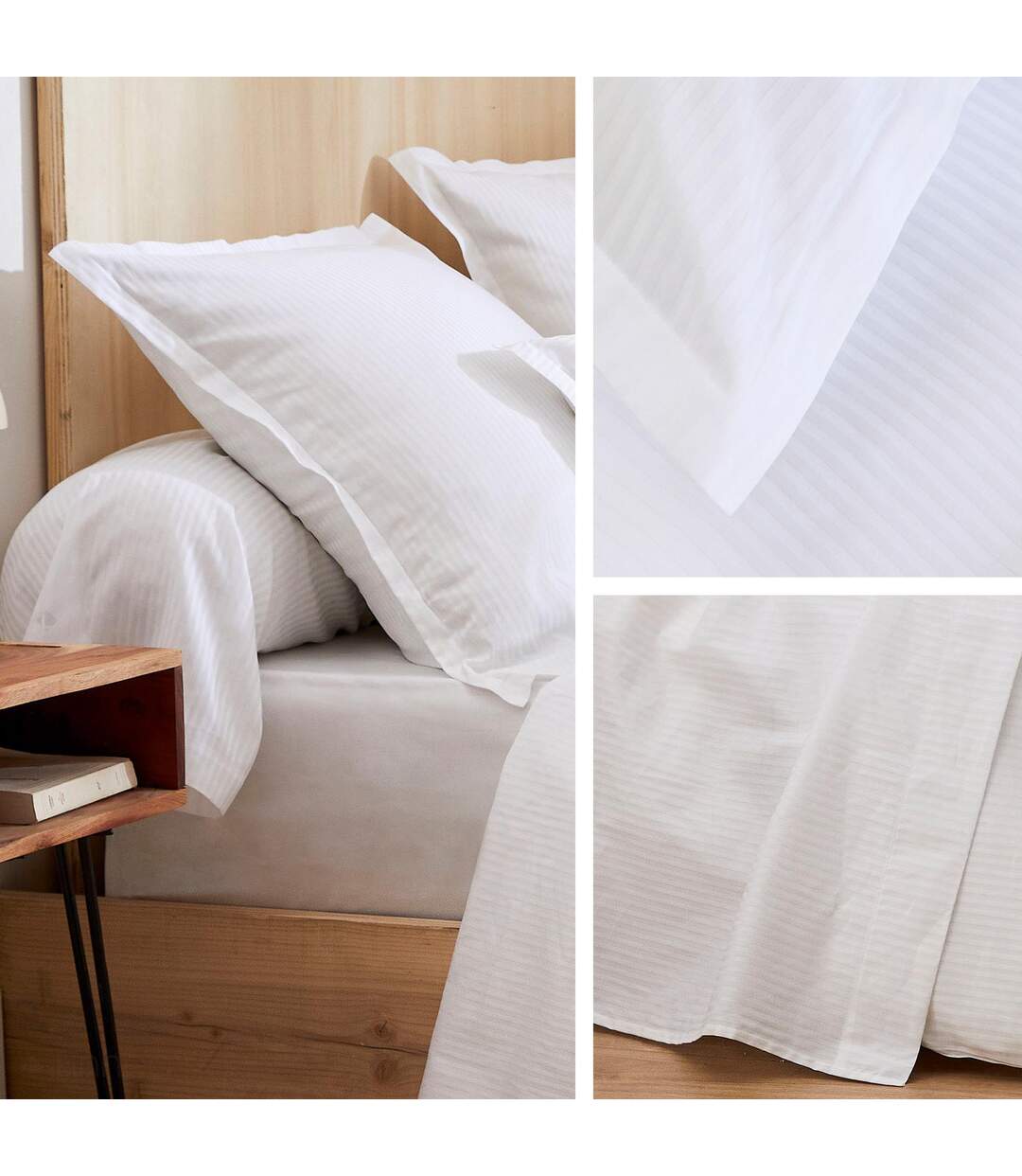 Drap plat 280x310 cm satin de coton GRAND HÔTEL marron sable