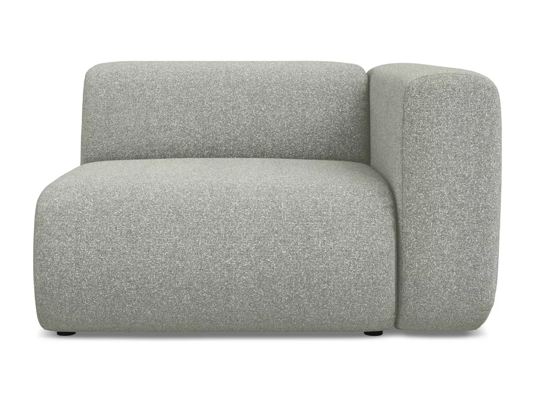 Module avec accoudoirs droit en tissu texturé - gris clair - EKAHI