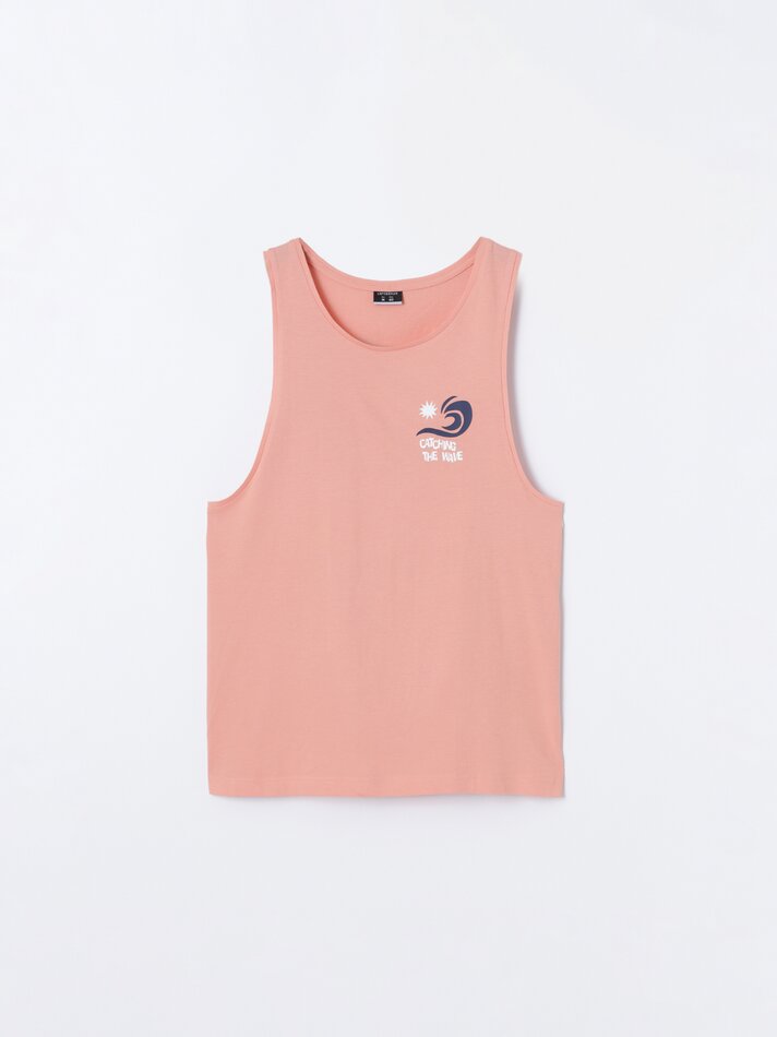 Regata estampada - Laranja Fluorescente