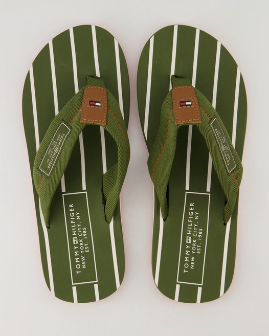 Tommy Hilfiger Patch Hilfiger Beach Sandal Zehentrenner in Grün