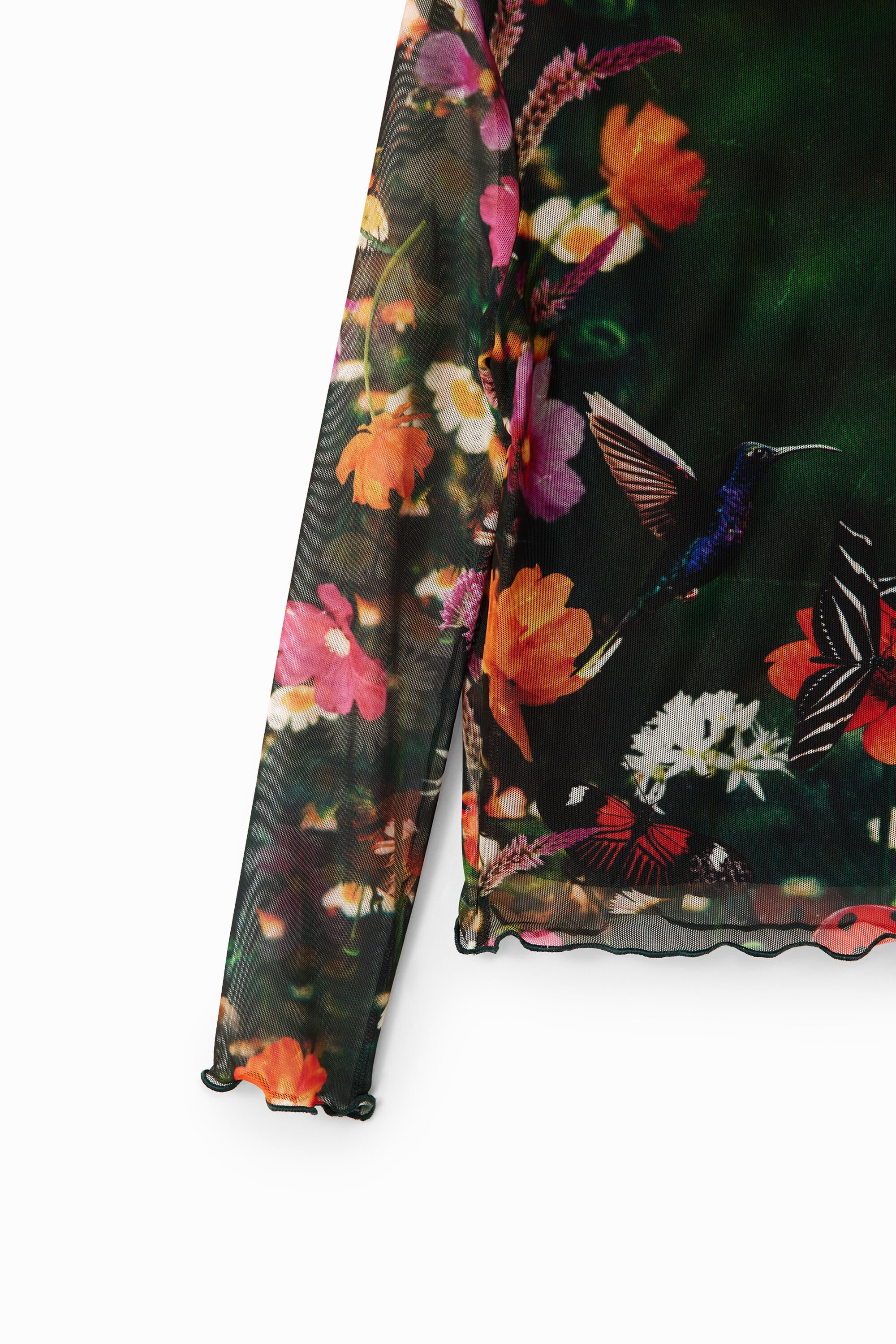 Camiseta de tule floral