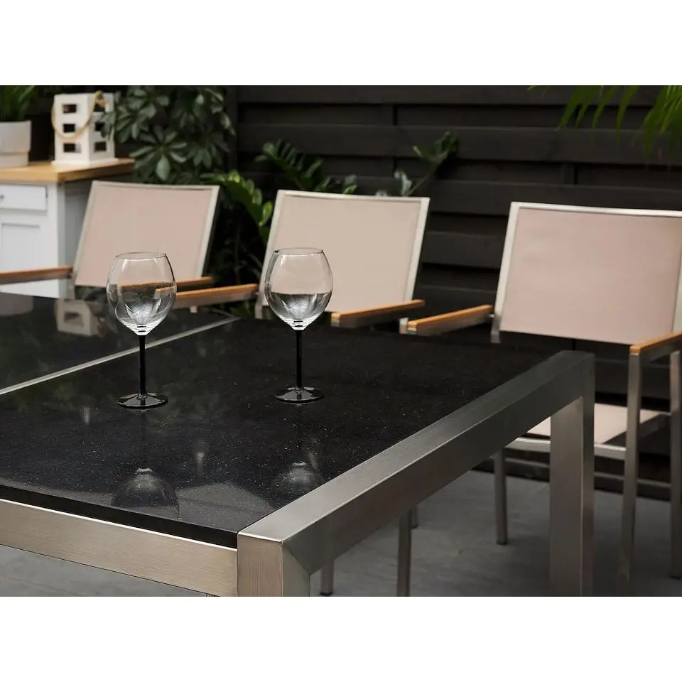 GROSSETO - Tuintafel - Grijs - 220 x 100 cm - Graniet