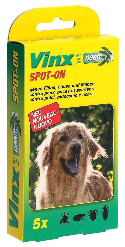 VINX Spot On<br>5 × 1 ml, Tropfen, mit Neem Hund