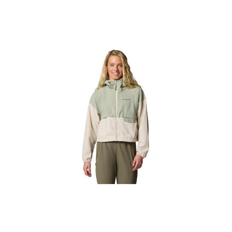 Columbia W Spire Valley Cropped Windbreaker Safari/Dark Stone