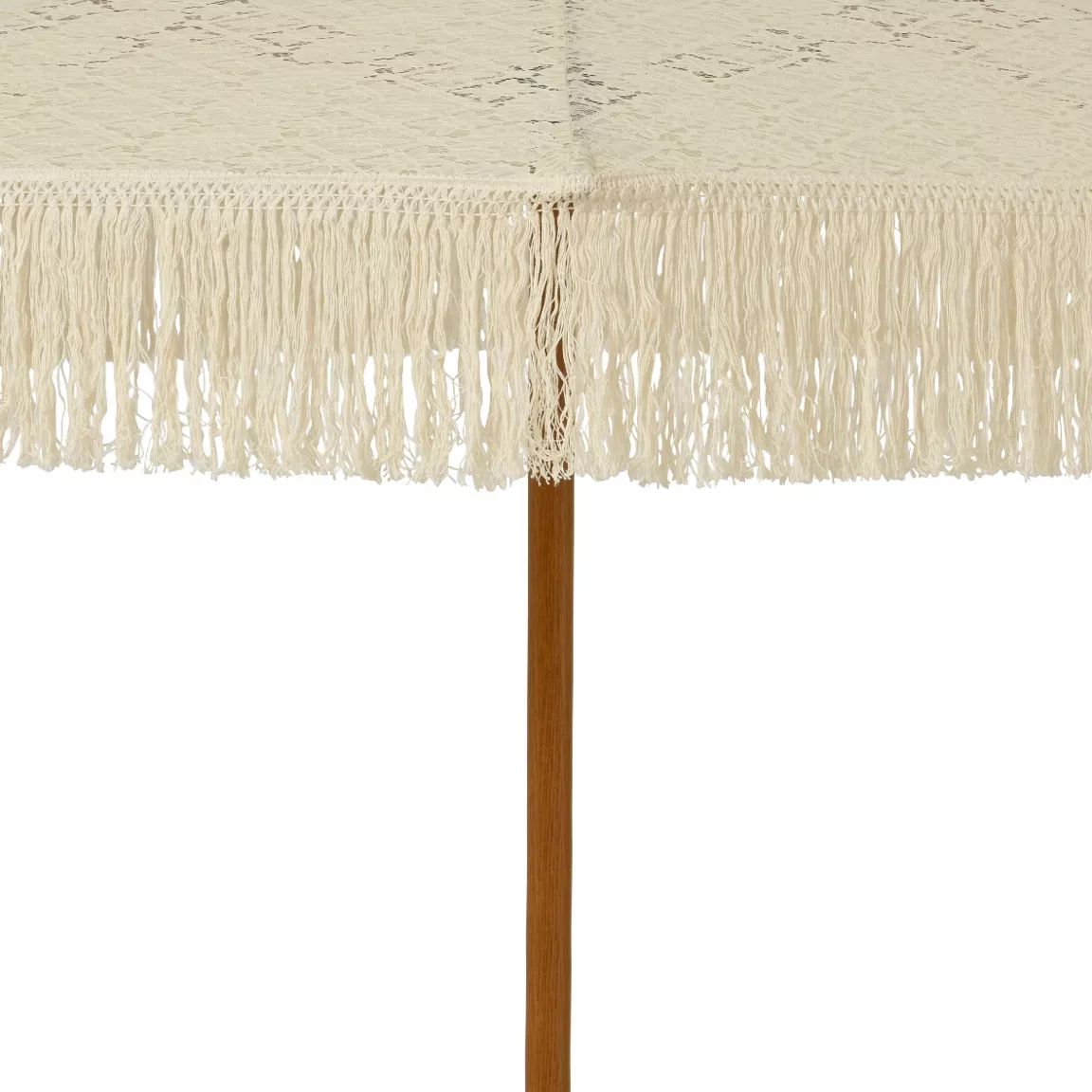 Parasol de jardin rond à franges (D2 m) Isy Dentelle Beige