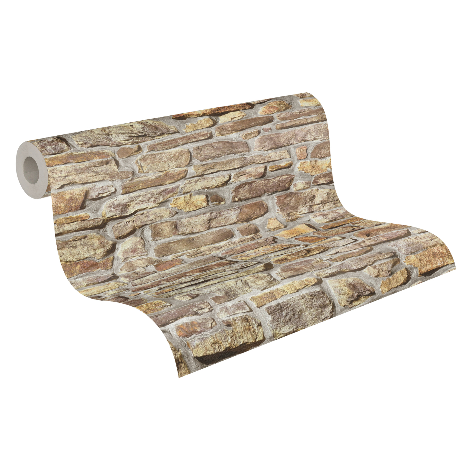 A.S. Creation Vliestapete BRICKS & STONES - beige-gelb - Steinoptik - 10 Meter