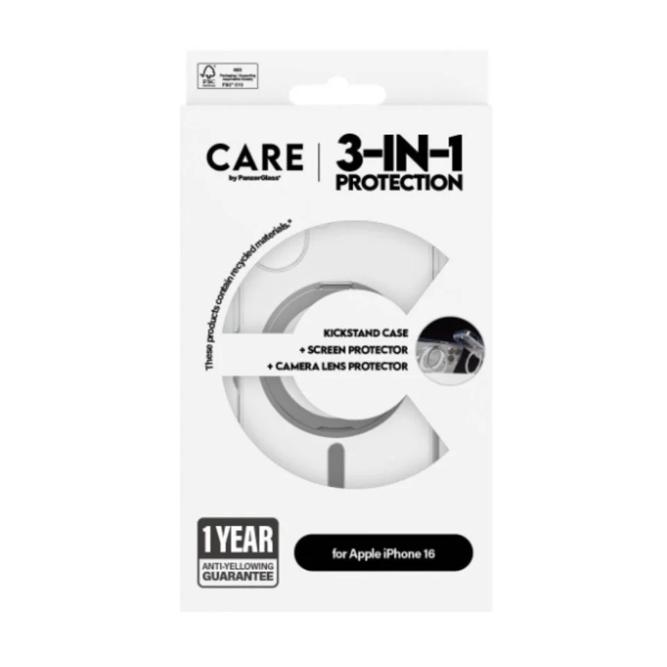 CARE by PanzerGlass - 3-in-1 Ceramic Bundle - iPhone 16
